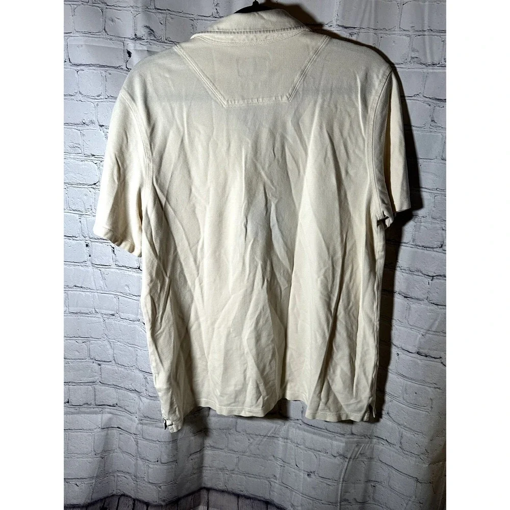 The North Face Mens California Heritage Polo Shirt  Cream Cotton Short Sleeve